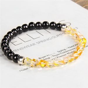 Beaded, Strands Moon Stone Diamond Faceted Bracelet 6mm Sliver Color Spacer Bead Bracelets Fashion Female Couple For Men Women Jewelry