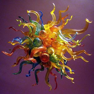 ペンダントランプフリーエア天井照明最も近代的なアーティストはカスタム吹きガラスシャンデリアラグリペンダントを作った