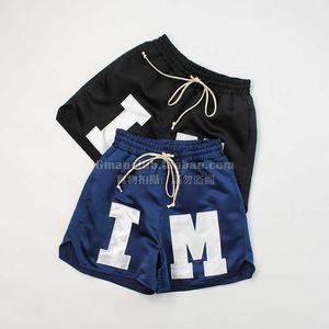 Wholesale satin boxing shorts resale online - Fashiondemon high street letter pasted cloth embroidered Satin casual sports elastic waist drawstring Boxing Shorts colors in