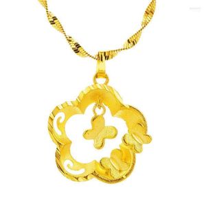 Pendant Necklaces Vintage Natural 24K Gold Small Butterfly Antique & Pendants For Women Charms Jewelry Making No ChainPendant Godl22