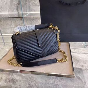 Klasik omuz çantaları bayan tasarımcı çanta yüksek qulity pu deri çanta lüksler kadınlar zincir crossbody bayanlar kompozit tote mektup flep cep kadın çantası mm