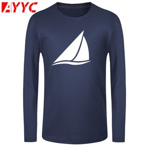 Ayyc manga longa tee personalizado engraçado masculino t camisa barco t camisa para homens tamanhos grandes normal tshirt homens verão estilo venda 220609