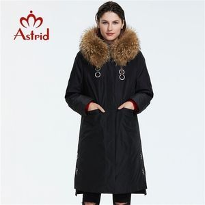 아스트리드 겨울 도착 다운 재킷 여자 모피 칼라 겉옷 고품질 롱 패션 여성 겨울 코트 FR-7049 201127