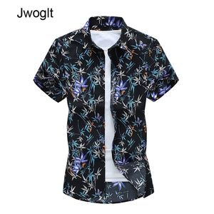 45KG120KG Fiori estivi Camicia da uomo stampata Colletto per la sera Manica corta Casual Beach Camicie hawaiane Uomo Streetwear Camisa 5XL 210412