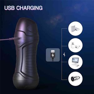 NXY Masturbators Male Masturbator Automatic Pump Sucking Vibrator Real Orals Sex Artificial Vagina Vacuum Penis Delay Trainer Toy for Men 220507