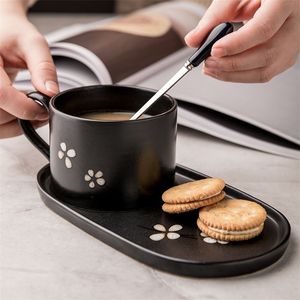 Coffee Plate Plate Café da manhã criativo Mesa de mesa de uma pessoa Copo de chá de sobremesa Combinação de sobremesa Adorável xícara T200506