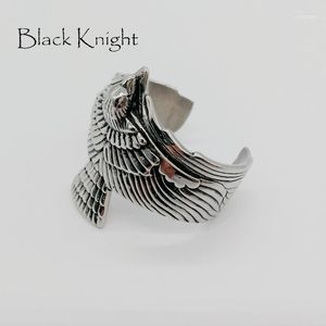 Bangle Black Knight Womens Vintage Eagle Retro Silver Color Stainless Steel Animal Bangles Bracelet Fashion BLKN05731 Inte22