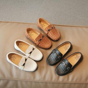 Kids Shoes For Boys Black Dress Children Loafers Big Child Peas Shoes Student School Style Kids Moccasins Rubber 26-35