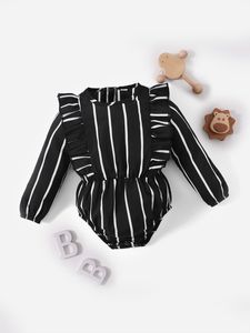 Baby 1-i-1 Striped Printed Ruffle Jumpsuit Hon