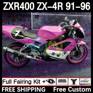 OEM-Karosserie für KAWASAKI NINJA ZXR 400 CC ZX-4R ZX4R 91-96 Karosserie 12DH.143 ZX 4R 4 R 400CC ZXR400 91 92 93 94 95 96 ZXR-400 1991 1992 1993 1994 1995 1996 Verkleidung neu rosa