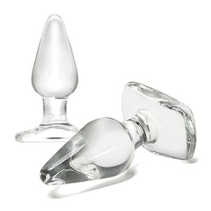 4 stili Crystal Glass Big Anal Plug giocattolo sexy Masturbazione adulto Masturbazione Pull Dildo Penis G Spot Spot Expansion Butt