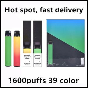 Puff 1600puffs Disposable Vape Pen E Cigarette Device With Security Codes 6.5ml Pre-Filled 1600 Puffs Kit
