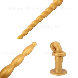 Nxy Anal Toys Super Spect Long Beads Sluckone Silicone Butt с всасывающей чашкой влагалищной стимуляции массагер -массажер для женщин 220506