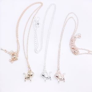 Trendy big head cat pendant necklaces Cute animal style Clavicle chain for women 18K Gold Plated necklace