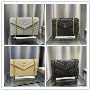 Luxury Designer Black Leather LouLou Shoulder Bag Gold Hardware Medium 5313