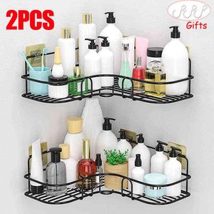 Bathroom Shelf Shampoo Holder Shower Shelves Corner Wall Mounting Storage Basket Cosmetic Rack Home Organizer Bath Accessories J220702