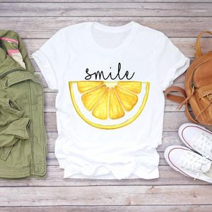 Donna 2022 Beach Orange Print Summer Pineapple Fruit Camisa Shirt Ladies Womens T-shirt Top T Graphic T-shirt da donna T-shirt da donna