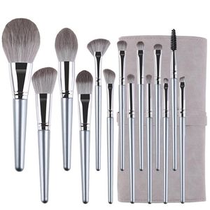 Makeup Brushes Professional 14st Aluminium Brush Set Premium Synthetic Foundation Face Powder Eyeshadow Kabuki Kitmakeup