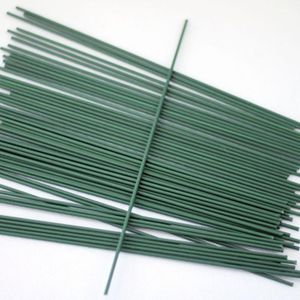 Decorative Flowers & Wreaths 25pcs 2# 30cm Green Plastic Wrap Flower Stick Floral Tape Iron Wire Mesh Stub Stems Craft Decor Soap Holding St