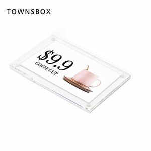 40 Supermarket Price Tag Cover Acrylic Magnetic Name Card Holder Shelf Wall Mount Flat Info Frame Desk Table Sign Holder Rack