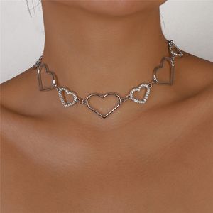 Sweet Love Heart Choker Naszyjnik Wedding Śliczny kryształowy łańcuch obojczyka krysztonu biżuteria estetyczna 2022