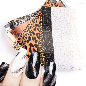 Stickers & Decals 10pcs Nail Foil Transfer Leopard Print Snake Sticker On Nails Sexy Animal Art Decoration Manicure Spring Set GL2023 Prud22