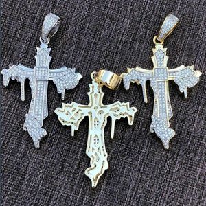 New Arrived Hip Hop Trendy Cross Pendant Paved Full Cubic Zircon Fir Tennis Chain Tennis Chains Necklace Jewelry Wholesale