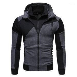 Kurtki męskie modne kurtka Pluszowa Pluszowa na zewnątrz zamek błyskawiczny z Hood Sports Windbreaker Emwear For Male