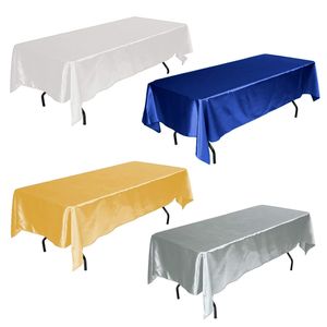 Rectangle Satin Tablecloth Cloth Overlays Wedding Christmas Baby Shower Birthday Banquet Decor Home Dining 220513