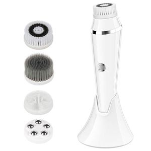 4 I Face Cleansing Brush Sonic Vibration Face Cleanser Silicone Pore Cleaner Exfoliator Face Washing Brush Roller Massager301Q
