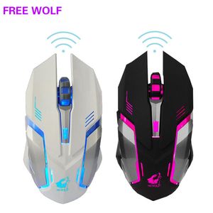 Authentische KOSTENLOSE WOLF X7 Wireless Gaming Mäuse 7 Farben LED Hintergrundbeleuchtung 2,4 GHz Optische Gaming Maus für Windows XP/Vista/7/8/10/OSX DHL