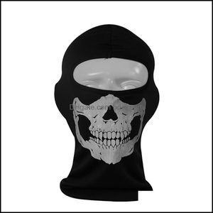 Party Masks Festive Supplies Home Garden Unisex Fl Mask Halloween Skl Skeleton Outdoor Motorcycle Bicycle Mti Function Headwear Hat Scarf