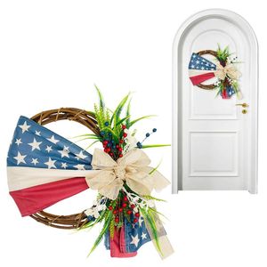 Dekorative Blumenkränze, Unabhängigkeitstag, amerikanische Flagge, Kranz, Ornament, 4. Juli, Haustür, Geschenke für Ostern, Mütter und