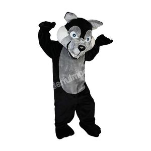 Christmas Plush Gray Wolf Mascot Costumes High quality Cartoon Character Outfit Suit Halloween Outdoor Theme Party Adults Unisex Dress
