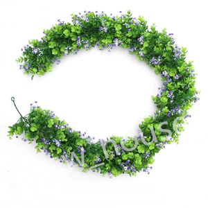 Ghirlande di eucalipto artificiale con viti di fiori di alito del bambino Ghirlanda di gipsofila finto tocco reale per decorazioni ad arco di nozze