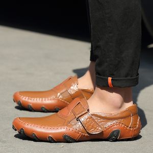 Moda de Moda Homens Padrão de Crocodilo Estuckle Pu Luxo Handmade Designer Casual Sapato Confortável Preguiçoso Condução Grande Tamanho 38-46 Quente