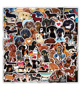 Pack of 100Pcs Wholesale Cute Dachshund Stickers No-Duplicate For Luggage Skateboard Notebook Helmet Water Bottle Phone Car decals