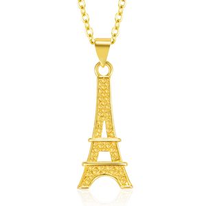 Collana in oro Moda Romantica Torre Eiffel Collane con ciondolo per donna Collane a catena lunga Regali da donna