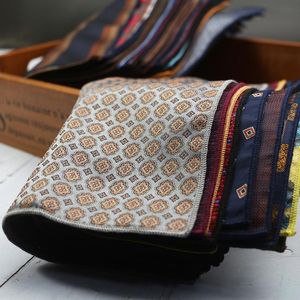 Handkerchiefs Fashion Pocket Square Green Navy Colorful Handkerchief 23 23cm Silk Floral Striped Paisley Hanky Suit Mens Business Wedding