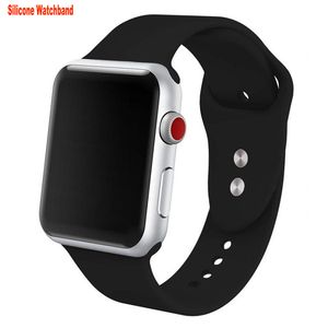 أحزمة رفيعة لـ Apple Watch Band 40mm 44mm 38mm 42mm Soft Sport Silicone Watched Bracelet Iwatch Series 3 4 5 6 SE7 45mm 41mm