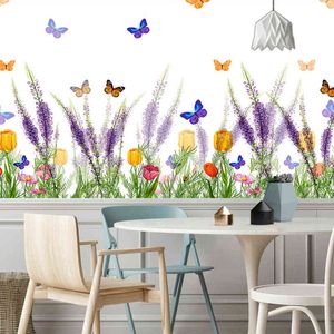 Farfalla Wildflower Tappeto Appeso a parete Panno di fiori Hippie Tappeti bohémien Colorati psichedelici Decorazioni per la casa J220804