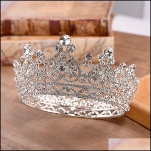 Headpieces Wedding Accessories Party Events Crystals Crown Sier Gold Rhinestone Princess Queen Bridal Tiara Hair Drop Delivery O0GA