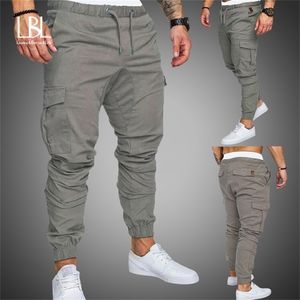 Autumn Men Pants Hip Hop Harem Joggers Pants Mane Trousers Mens Massic Multi-Pocket Cargo Pants Skinny Fit Sweatpants 201128