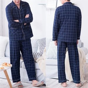 Mäns sömnkläder män sömnkläder randig bomullspyjamasuppsättningar för män kort ärm lo 220823
