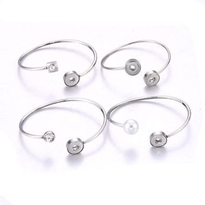 Charm Bracelets Est Snap Bracelet Fit mm Button Jewelry Real Stainless Steel Cuff Crystal Unisex DIY GiftsCharm