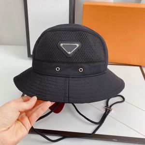 Windproof Bucket Hat Designer Hats Beach Breathable Triangle Cap Design for Man Woman Black Top Quality