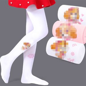 Summer Ballet Tights for Girls Cute Cartoon Dog Children Pantyhose Highly Elastic Kids Stockings Pink Baby Girls Tights 2pcs 211028