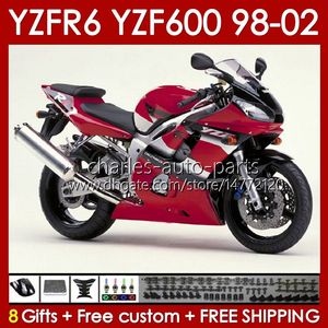 Bodys for Yamaha YZF600 YZF-600 600cc YZF-R6 YZF R 6 R6 58HC.22 Röda flammor YZF 600 YZFR6 98 99 00 01 02 1998 1999 2000 2001 2002 Fairing