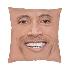 Kuddefodral The Rock Face Dwayne Cushion Cover för soffan Dekorativ amerikansk skådespelare Johnson Throw Pillow Polyester Pillowcase 220623