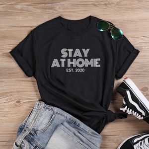 Wholesale home top for sale - Group buy Women s T Shirt Stay At Home Graphic T Shirt Women Short Sleeve Cotton Shirts Woman Loose Top Harajuku Femme